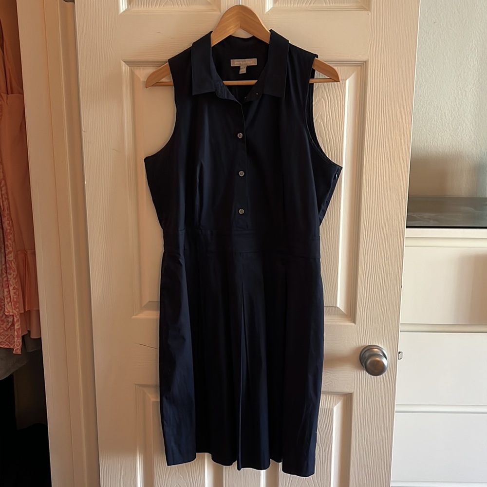 Banana Republic navy pleated dress